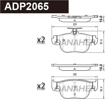 Danaher ADP2065 - Kit de plaquettes de frein, frein à disque cwaw.fr