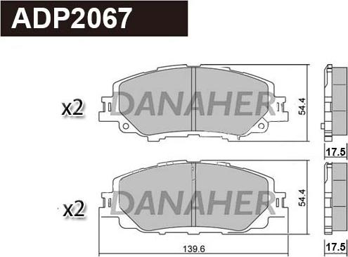 Danaher ADP2067 - Kit de plaquettes de frein, frein à disque cwaw.fr