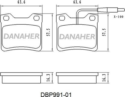 Danaher DBP991-01 - Kit de plaquettes de frein, frein à disque cwaw.fr