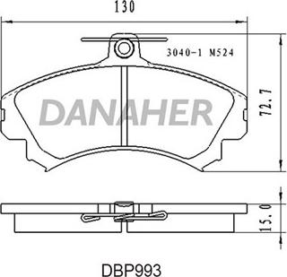 Danaher DBP993 - Kit de plaquettes de frein, frein à disque cwaw.fr