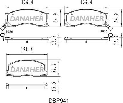 Danaher DBP941 - Kit de plaquettes de frein, frein à disque cwaw.fr