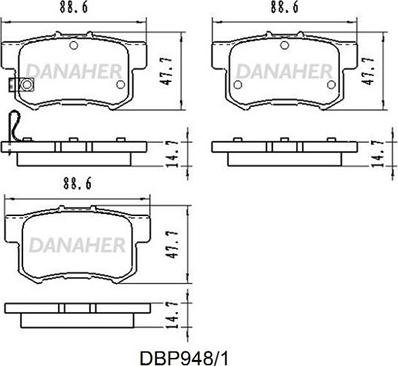 Danaher DBP948/1 - Kit de plaquettes de frein, frein à disque cwaw.fr