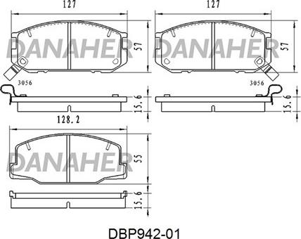 Danaher DBP942-01 - Kit de plaquettes de frein, frein à disque cwaw.fr