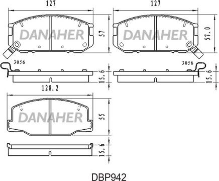 Danaher DBP942 - Kit de plaquettes de frein, frein à disque cwaw.fr