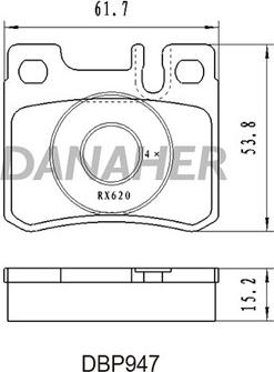 Danaher DBP947 - Kit de plaquettes de frein, frein à disque cwaw.fr