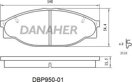 Danaher DBP950-01 - Kit de plaquettes de frein, frein à disque cwaw.fr