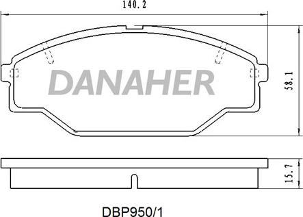 Danaher DBP950/1 - Kit de plaquettes de frein, frein à disque cwaw.fr