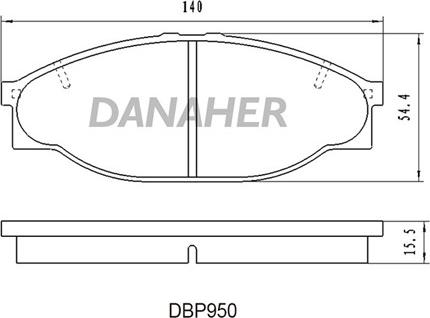 Danaher DBP950 - Kit de plaquettes de frein, frein à disque cwaw.fr