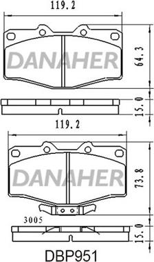 Danaher DBP951 - Kit de plaquettes de frein, frein à disque cwaw.fr