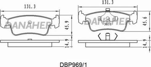 Danaher DBP969/1 - Kit de plaquettes de frein, frein à disque cwaw.fr