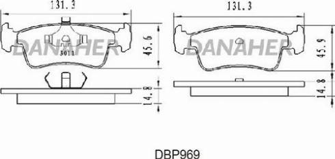 Danaher DBP969 - Kit de plaquettes de frein, frein à disque cwaw.fr