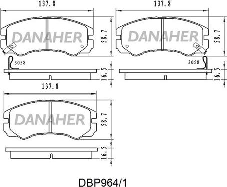 Danaher DBP964/1 - Kit de plaquettes de frein, frein à disque cwaw.fr