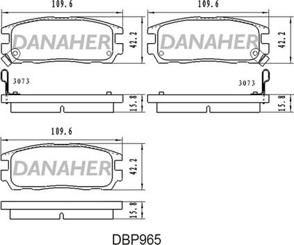 Danaher DBP965 - Kit de plaquettes de frein, frein à disque cwaw.fr