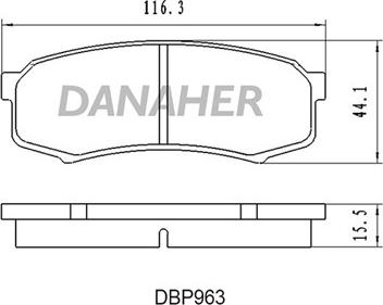 Danaher DBP963 - Kit de plaquettes de frein, frein à disque cwaw.fr