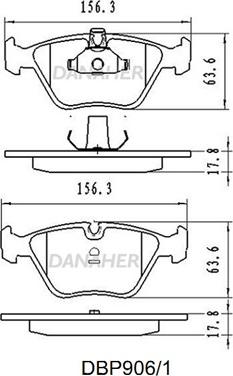 Danaher DBP906/1 - Kit de plaquettes de frein, frein à disque cwaw.fr