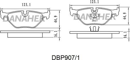 Danaher DBP907/1 - Kit de plaquettes de frein, frein à disque cwaw.fr