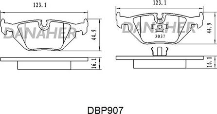 Danaher DBP907 - Kit de plaquettes de frein, frein à disque cwaw.fr