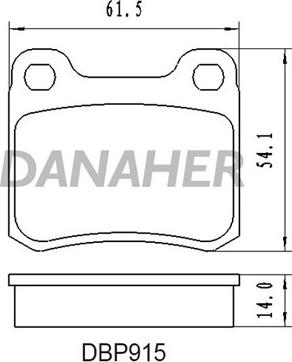 Danaher DBP915 - Kit de plaquettes de frein, frein à disque cwaw.fr