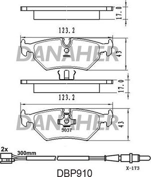 Danaher DBP910 - Kit de plaquettes de frein, frein à disque cwaw.fr