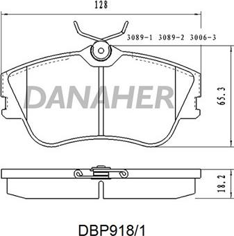 Danaher DBP918/1 - Kit de plaquettes de frein, frein à disque cwaw.fr