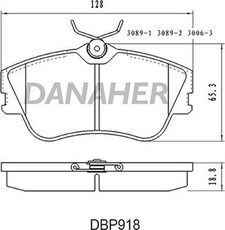 Danaher DBP918 - Kit de plaquettes de frein, frein à disque cwaw.fr