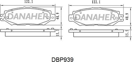 Danaher DBP939 - Kit de plaquettes de frein, frein à disque cwaw.fr