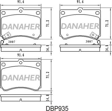 Danaher DBP935 - Kit de plaquettes de frein, frein à disque cwaw.fr