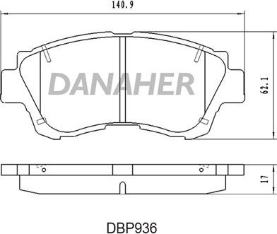 Danaher DBP936 - Kit de plaquettes de frein, frein à disque cwaw.fr