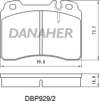 Danaher DBP929/2 - Kit de plaquettes de frein, frein à disque cwaw.fr