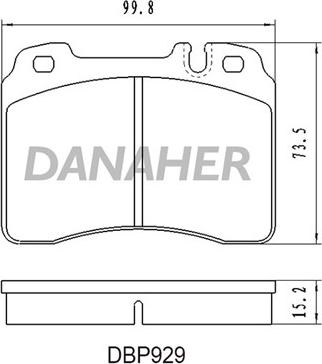 Danaher DBP929 - Kit de plaquettes de frein, frein à disque cwaw.fr