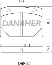 Danaher DBP92 - Kit de plaquettes de frein, frein à disque cwaw.fr