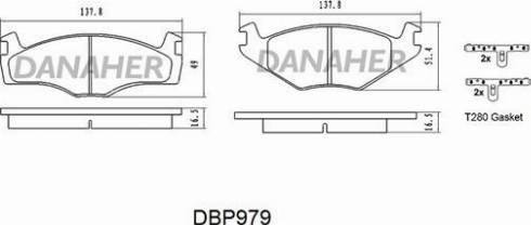 Danaher DBP979 - Kit de plaquettes de frein, frein à disque cwaw.fr