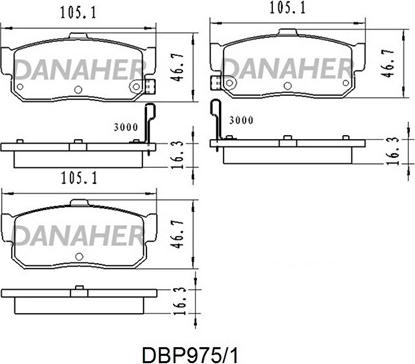 Danaher DBP975/1 - Kit de plaquettes de frein, frein à disque cwaw.fr