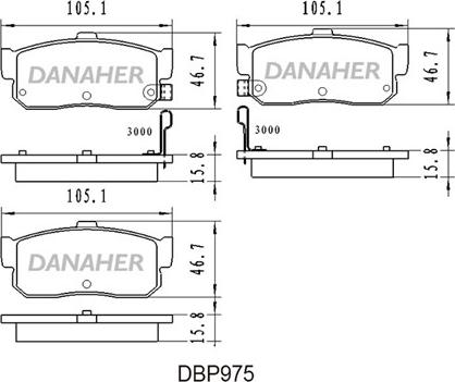 Danaher DBP975 - Kit de plaquettes de frein, frein à disque cwaw.fr