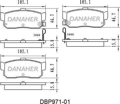 Danaher DBP971-01 - Kit de plaquettes de frein, frein à disque cwaw.fr