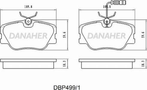 Danaher DBP499/1 - Kit de plaquettes de frein, frein à disque cwaw.fr