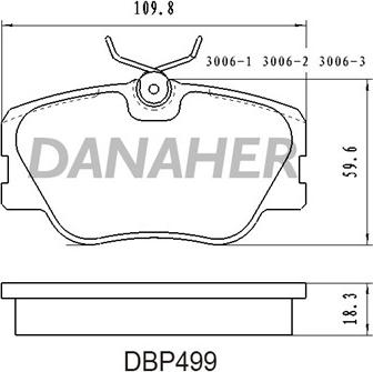 Danaher DBP499 - Kit de plaquettes de frein, frein à disque cwaw.fr