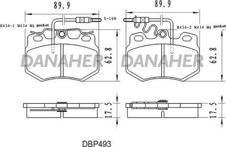 Danaher DBP493 - Kit de plaquettes de frein, frein à disque cwaw.fr