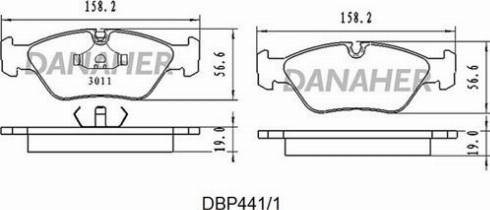 Danaher DBP441/1 - Kit de plaquettes de frein, frein à disque cwaw.fr