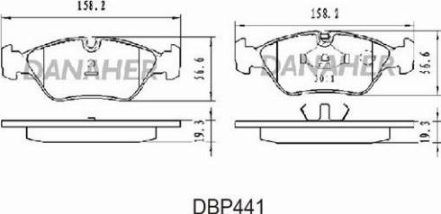 Danaher DBP441 - Kit de plaquettes de frein, frein à disque cwaw.fr