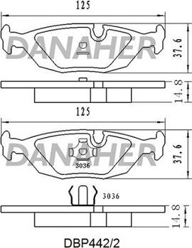 Danaher DBP442/2 - Kit de plaquettes de frein, frein à disque cwaw.fr