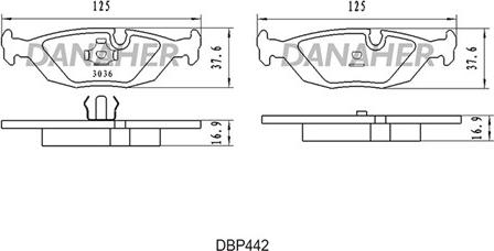 Danaher DBP442 - Kit de plaquettes de frein, frein à disque cwaw.fr