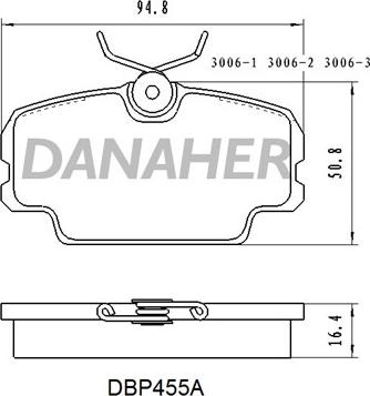 Danaher DBP455A - Kit de plaquettes de frein, frein à disque cwaw.fr