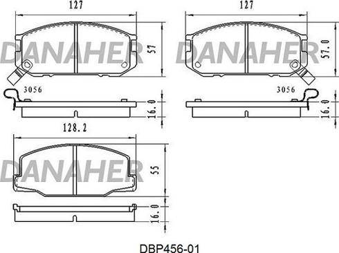 Danaher DBP456-01 - Kit de plaquettes de frein, frein à disque cwaw.fr