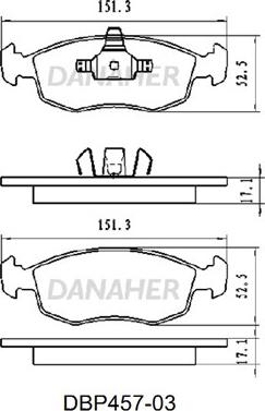 Danaher DBP457-03 - Kit de plaquettes de frein, frein à disque cwaw.fr