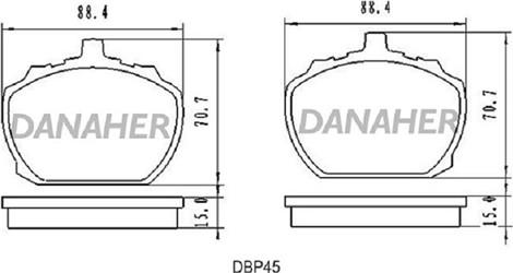 Danaher DBP45 - Kit de plaquettes de frein, frein à disque cwaw.fr