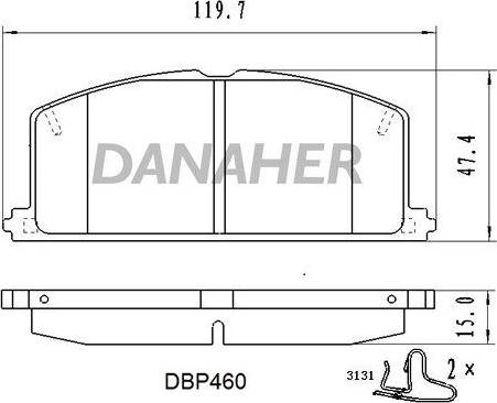 Danaher DBP460 - Kit de plaquettes de frein, frein à disque cwaw.fr