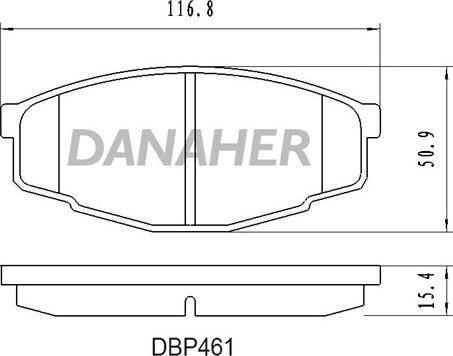 Danaher DBP461 - Kit de plaquettes de frein, frein à disque cwaw.fr