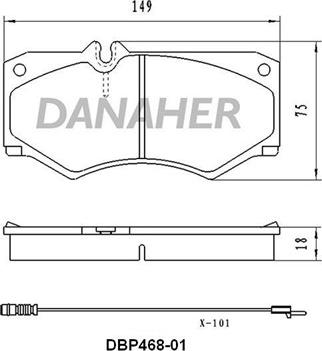 Danaher DBP468-01 - Kit de plaquettes de frein, frein à disque cwaw.fr