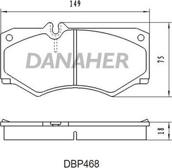 Danaher DBP468 - Kit de plaquettes de frein, frein à disque cwaw.fr